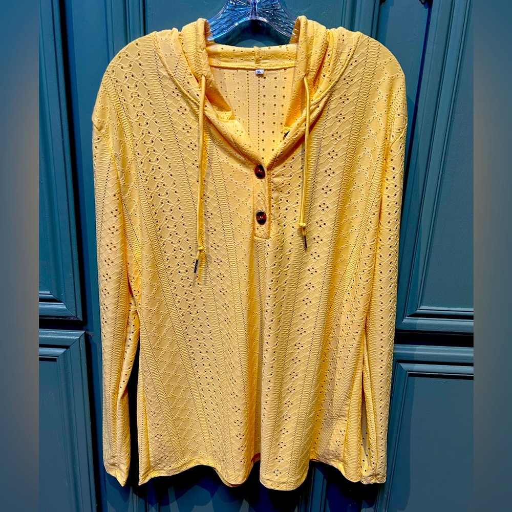 Bright yellow hoodie